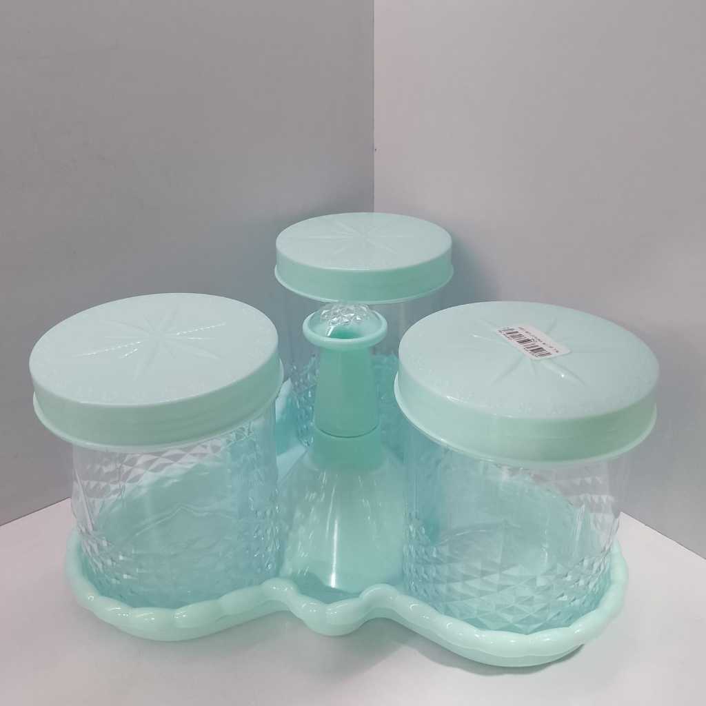 SET TOPLES AURA 3 IN 1 / TEMPAT BUMBU DAPUR ESTETIK / WADAH PERMEN CANTIK / TOPLES PLASTIK SERBAGUNA