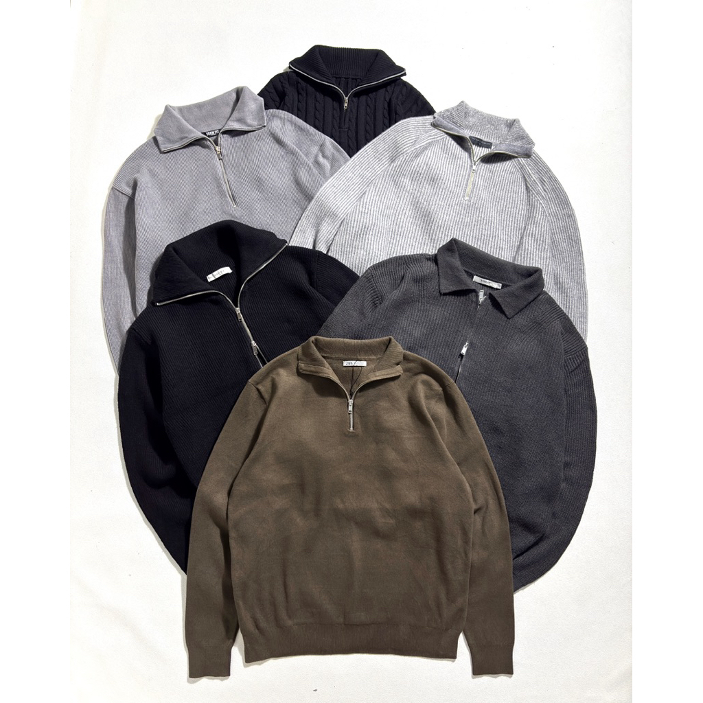 HALF ZIP SWEATER RAJUT | Half zip knitwear | Quarter zip sweater | halfzip cable knit