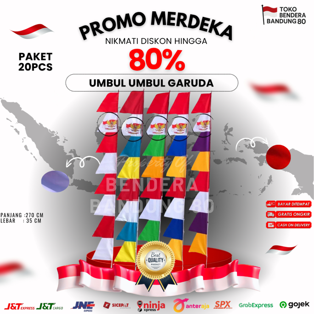 Paket umbul umbul 20 kodi