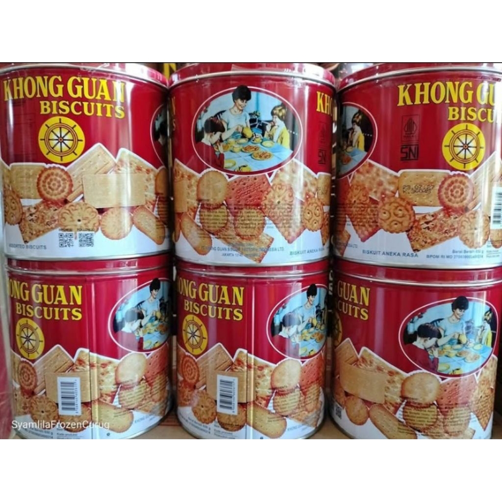 Biskuit Kaleng Assorted Khong Guan 650gr/kaleng 1 Dus isi 6 kaleng- Rasa Tradisional, Pilihan Lezat,