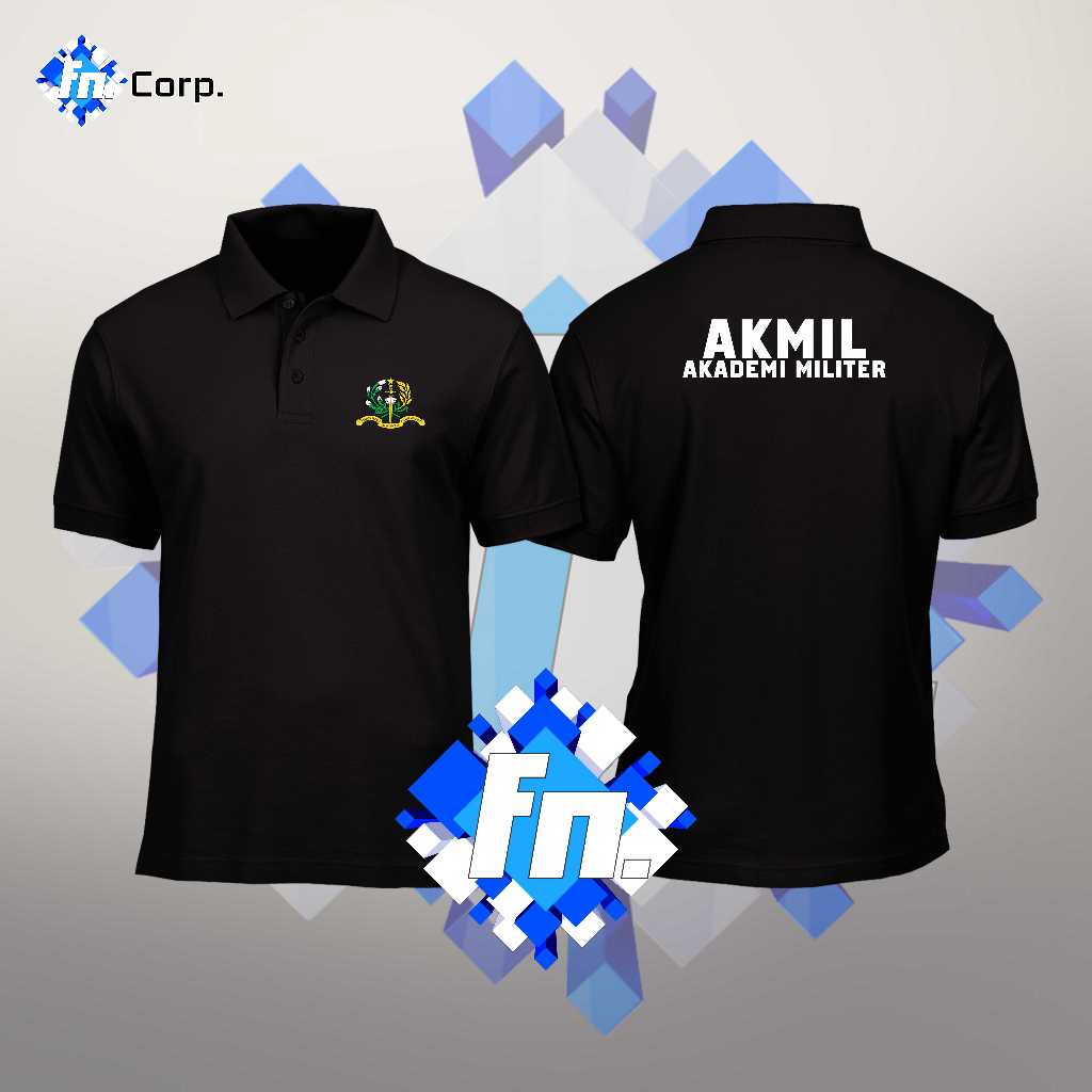 Fn_Corp. BAJU POLO SHIRT KAOS KERAH LENGAN PENDEK AKMIL AKADEMI MILITER ATASAN PRIA ADEM LEMBUT