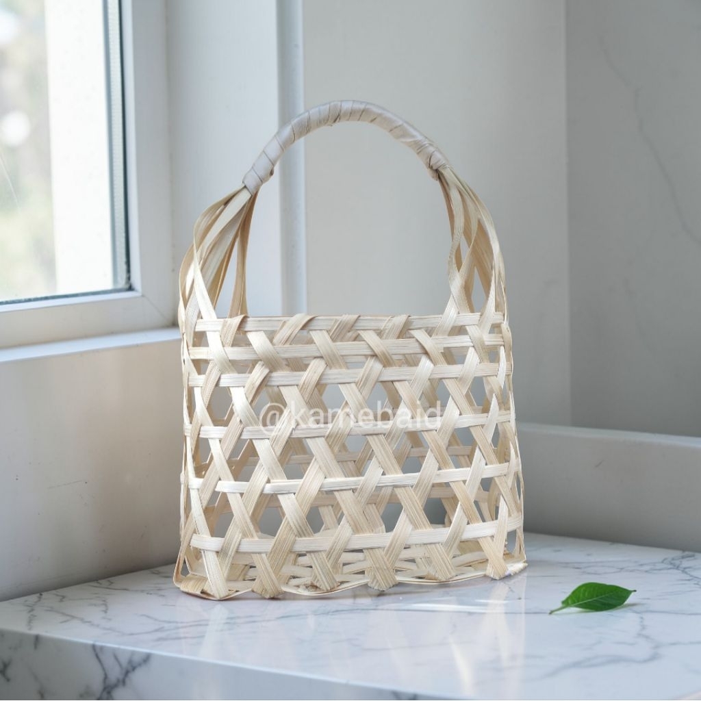 Kameba ID - Tas anyaman bambu kantong bambu tas hampers kado pernikahan kado ulangtahun