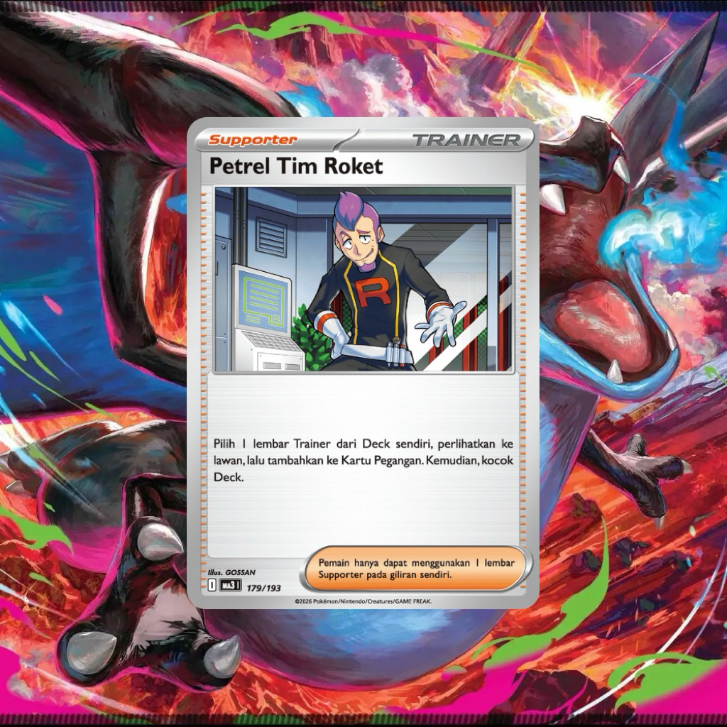 Kartu Pokemon Trainer Supporter Petrel Tim Roket TCG Indonesia Original