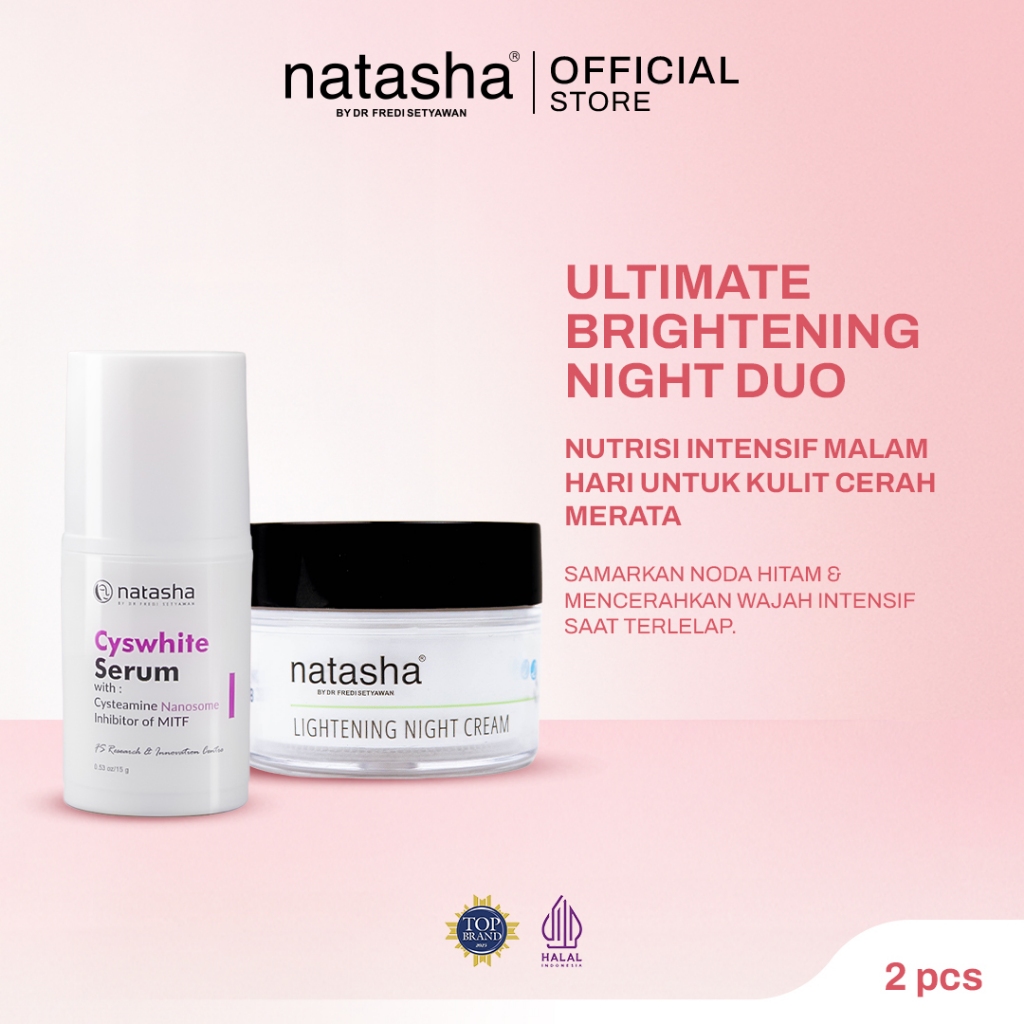 Natasha by Dr Fredi Setyawan Cyswhite Serum & Lightening Night Cream 10gr - Mencerahkan Kulit, Mengu