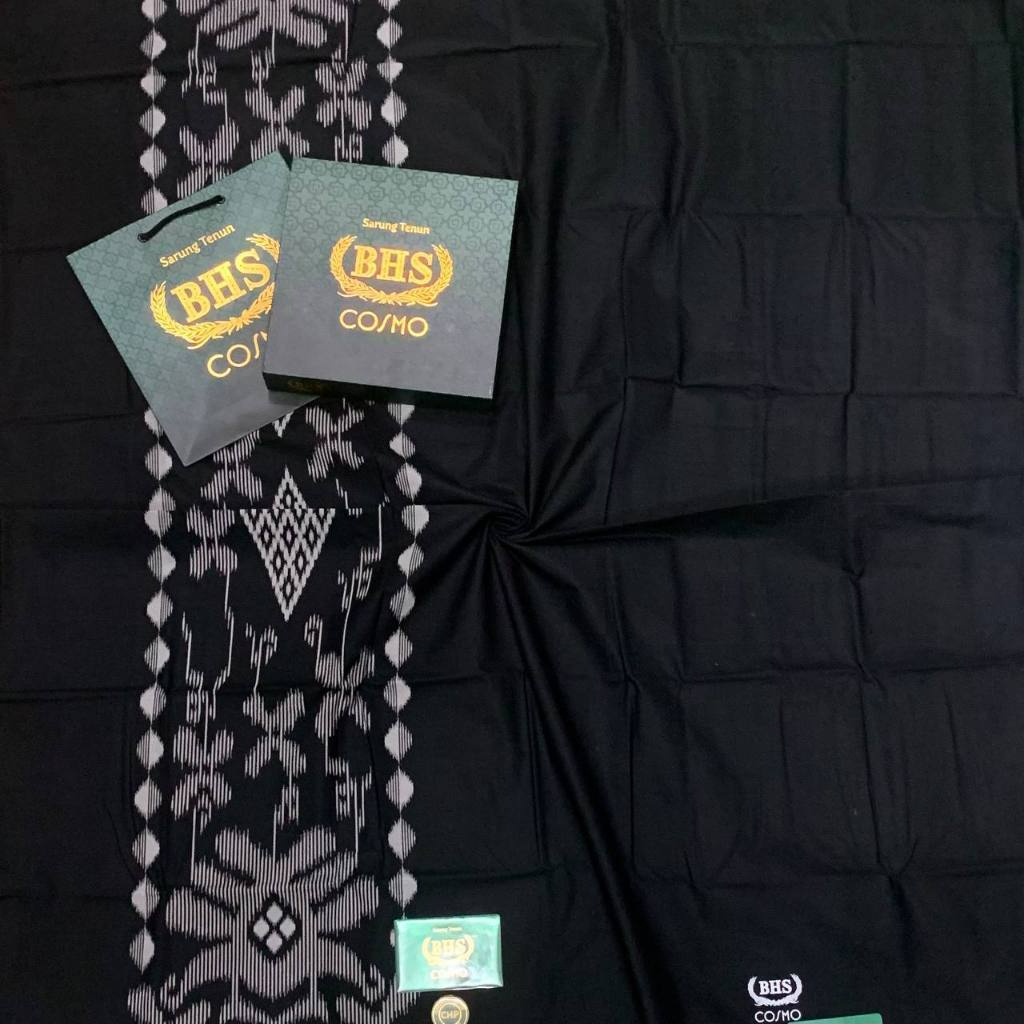 Sarung BHS Cosmo Silver Gold Motif Kotak-Kotak dan Polos Sarung BHS Cosmo Termurah