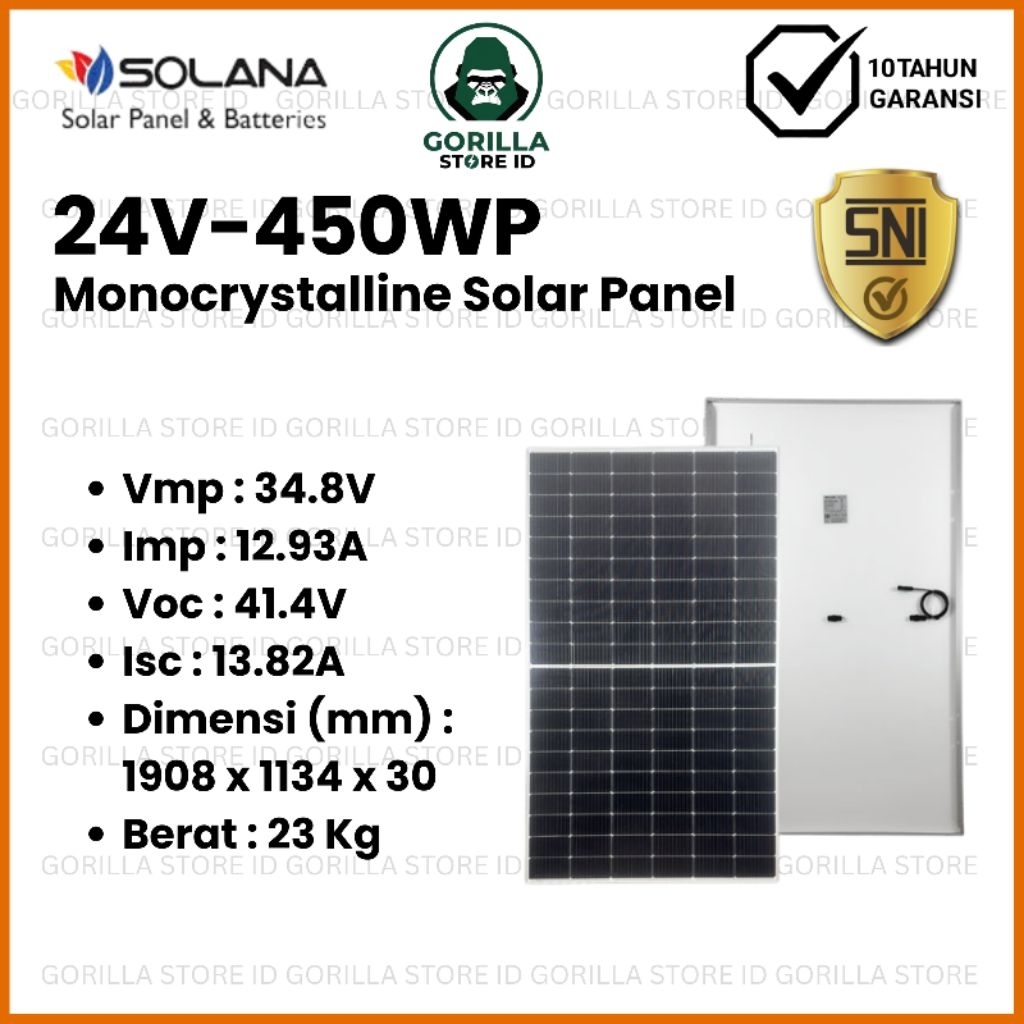 SOLAR PANEL 450WP SOLANA SOLAR CELL MONOCRYSTALLINE