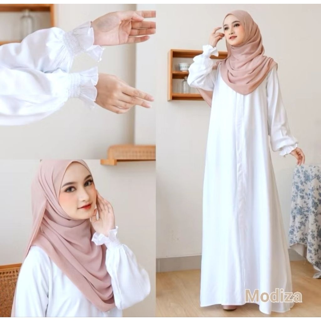 jasmin gamis polos bahan katun rayon twillWarna | Modiza