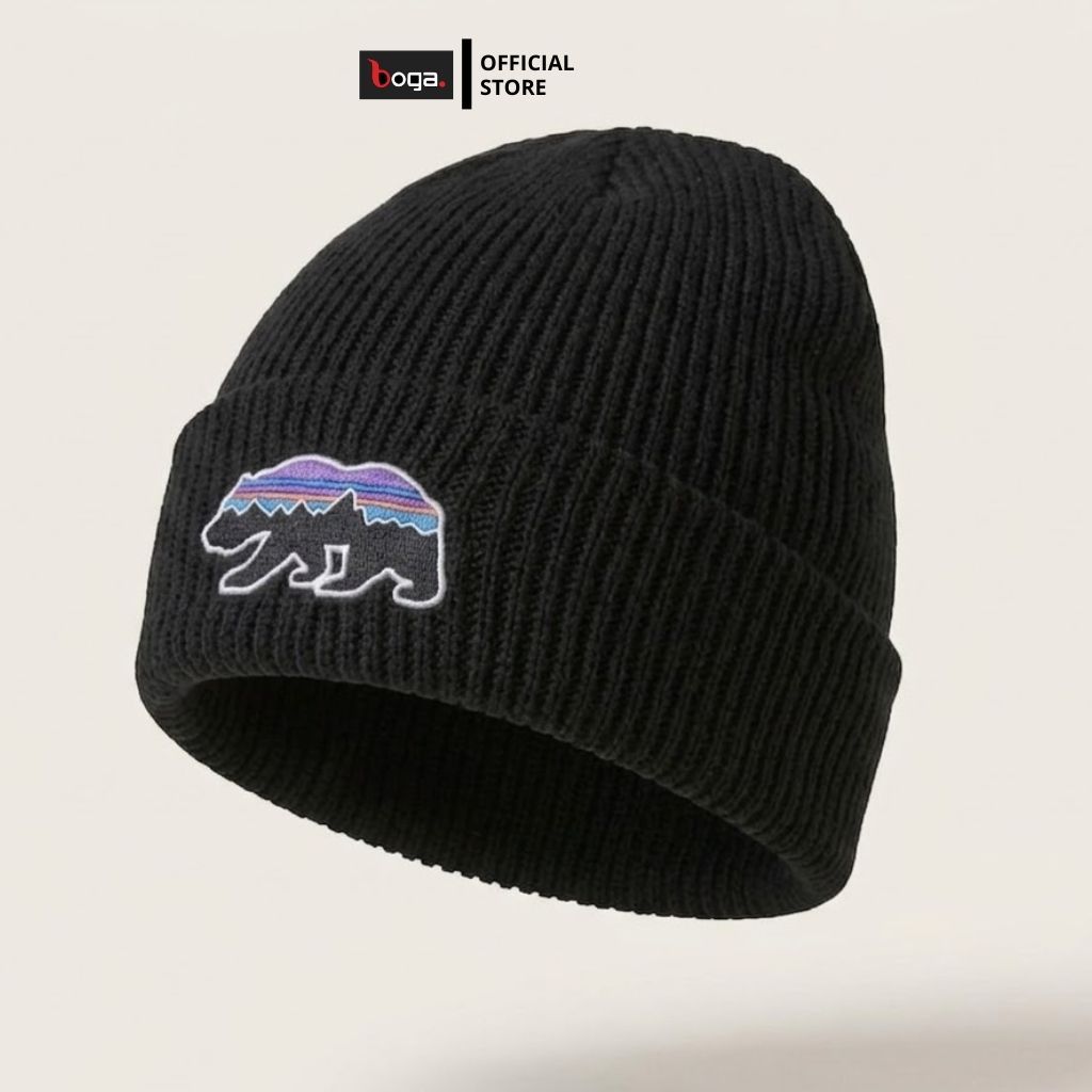 Patagonia Bear Kupluk Logo Bordir Pria Wanita Beanie Hat Cap Premium