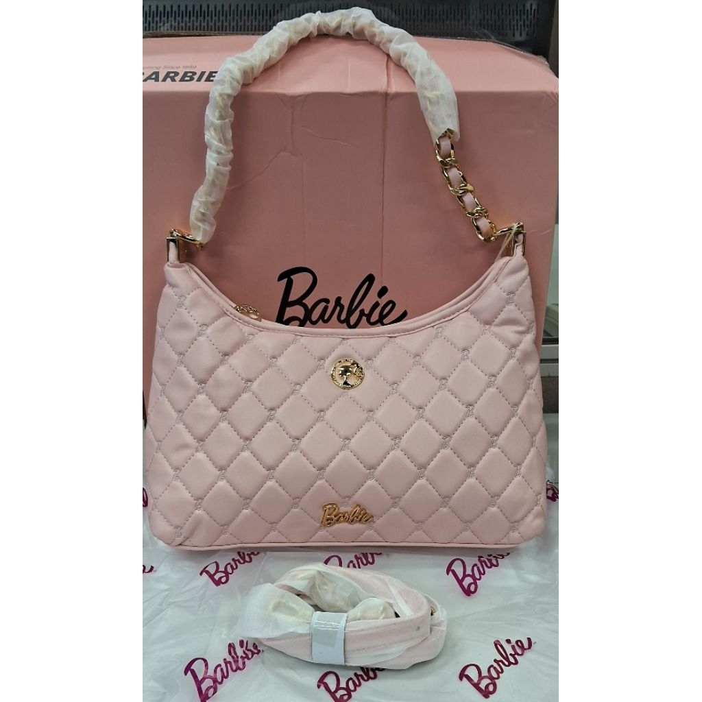 tas barbie hobo pillow pink bisa selempang bisa shoulder bag