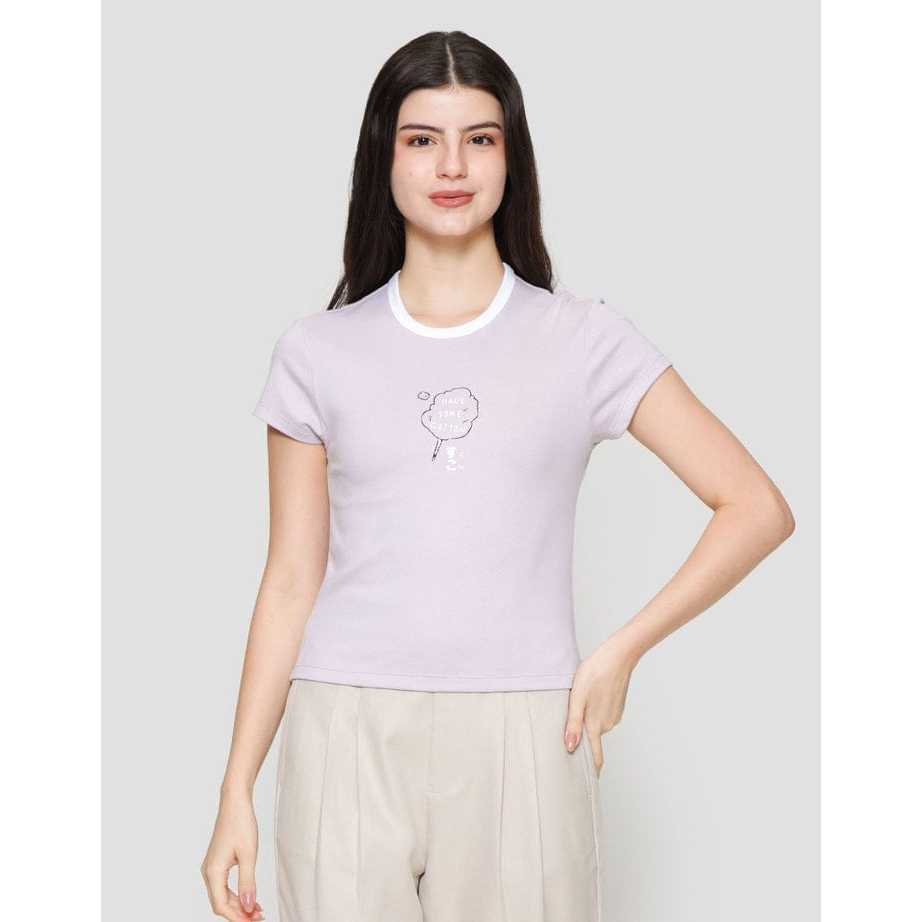 Grapic Print Crop Top T-Shirt/Kaos Suko Matahari (Preloved)