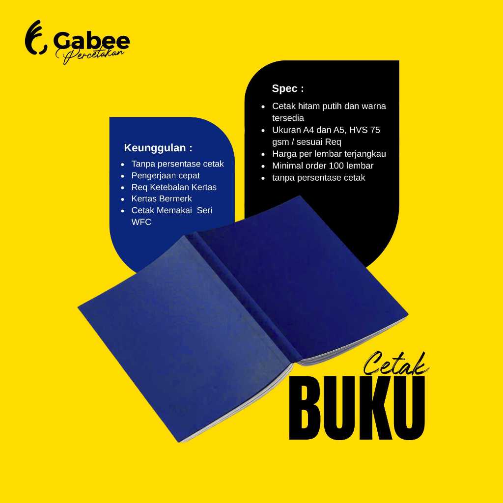 CETAK BUKU/ BUKU/ JASA PRINT BUKU/ BUKU CUSTOM/ JILID BUKU / BUKU A4 / BUKU A5