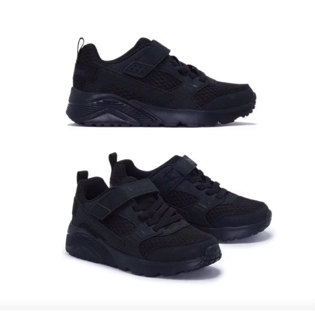 Sepatu hitam polos sepatu sekolah skechers uno lite