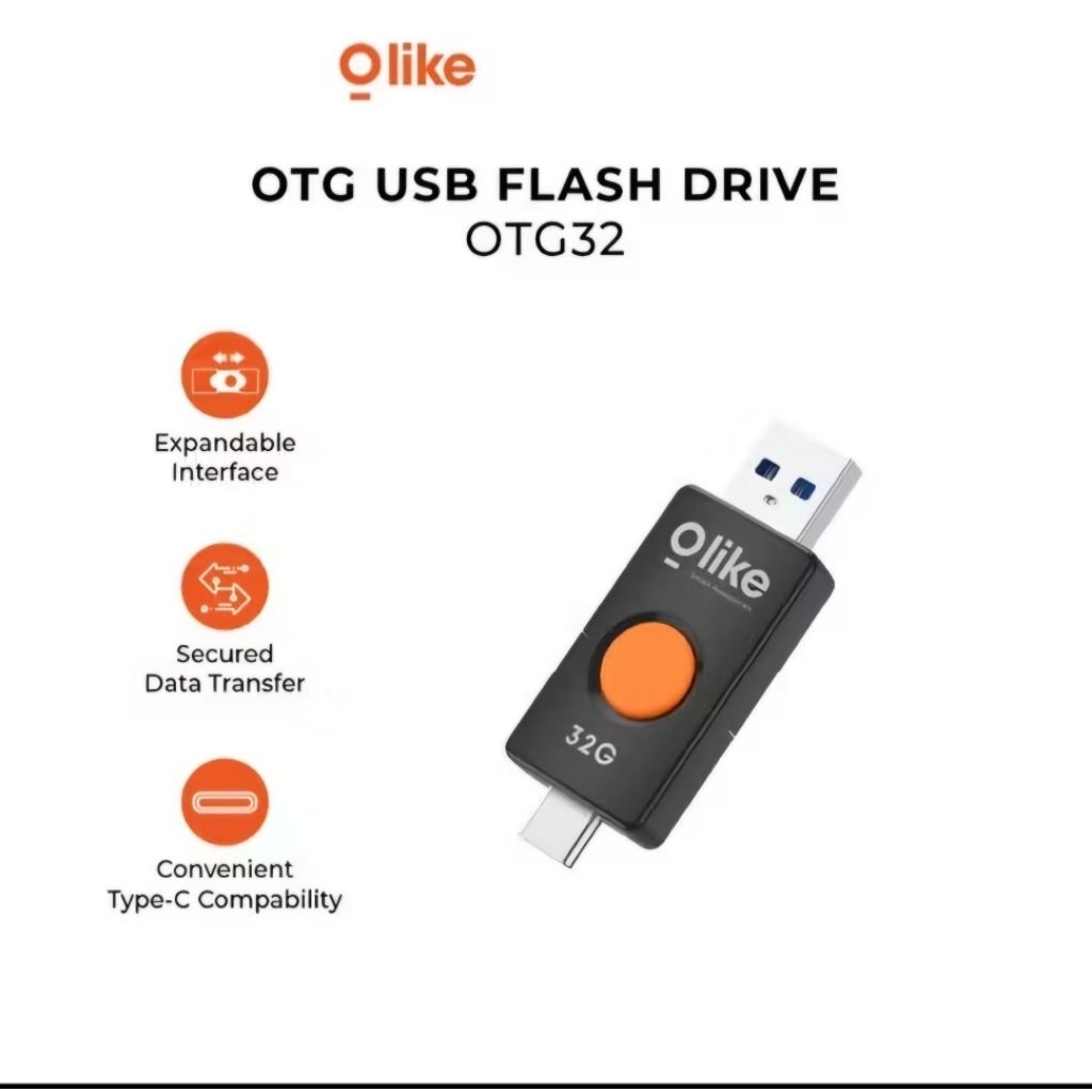 olike otg32 flashdisk + otg type c 32gb / flashdisk otg type c 32gb olike otg32 / flashdisk 32gb + o
