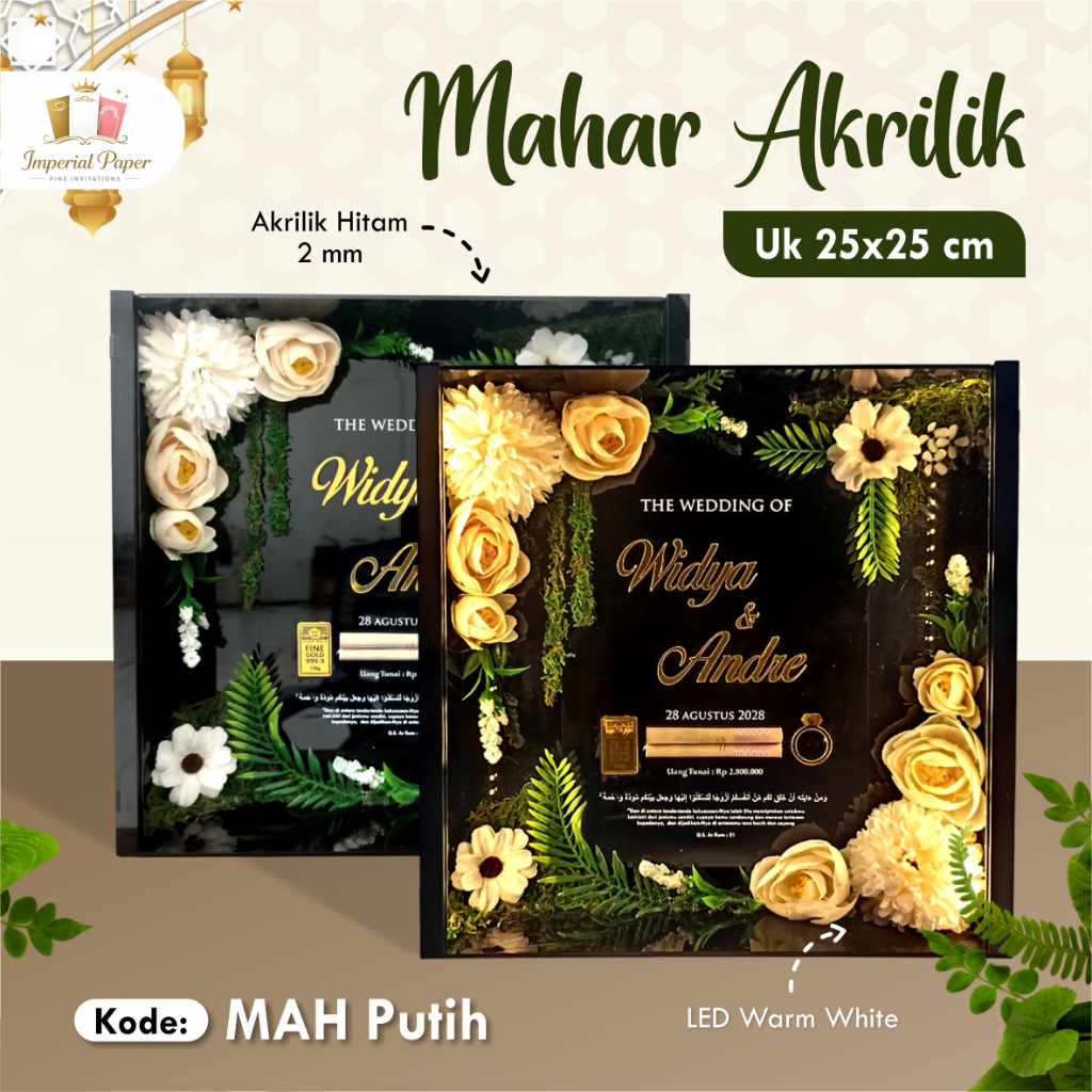 Mahar Pernikahan Akrilik Kekinian - Frame Mahar Akrilik Transparan Minimalis