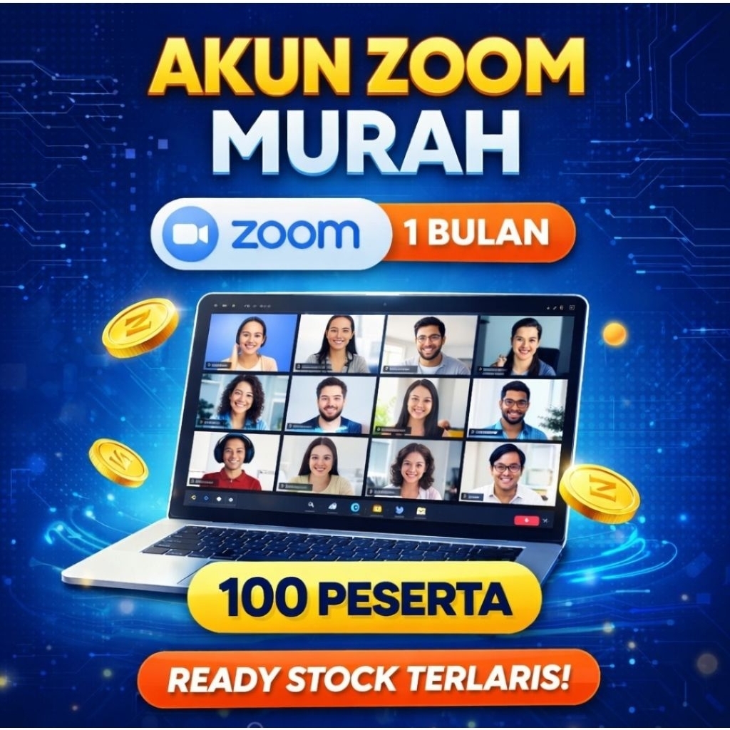 AKUN ZOOM PRO 100 PESERTA 1 BULAN
