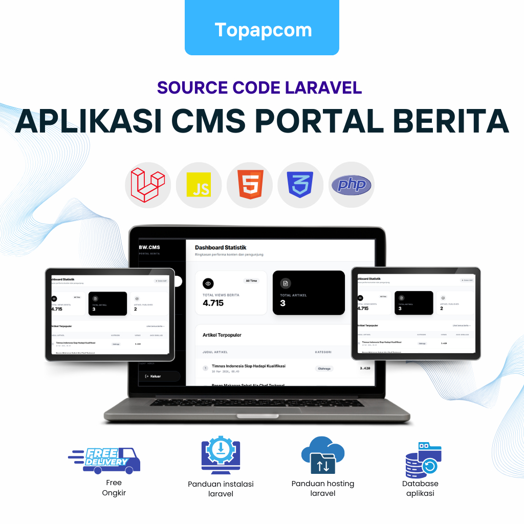 Aplikasi Website Portal Berita Laravel – CMS Berita Profesional