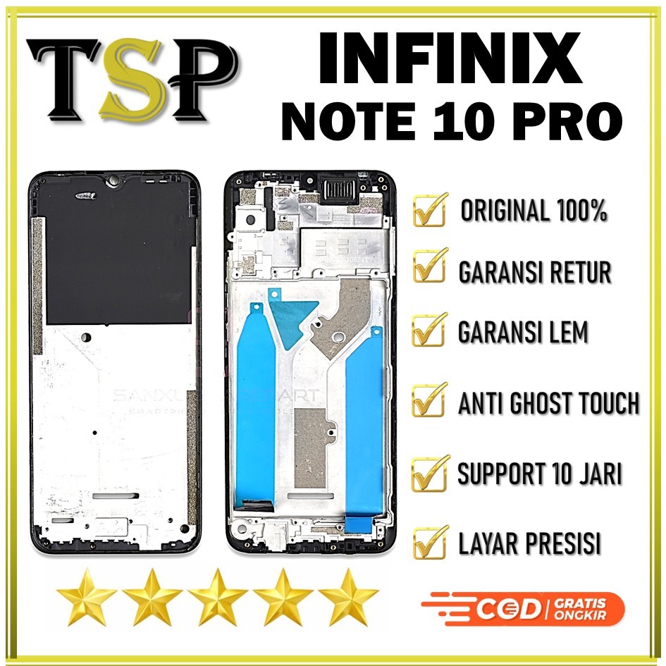 FRAME LCD INFINIX NOTE 10 PRO FRAME BEZZEL TULANG TENGAH ORIGINAL ORI 100%