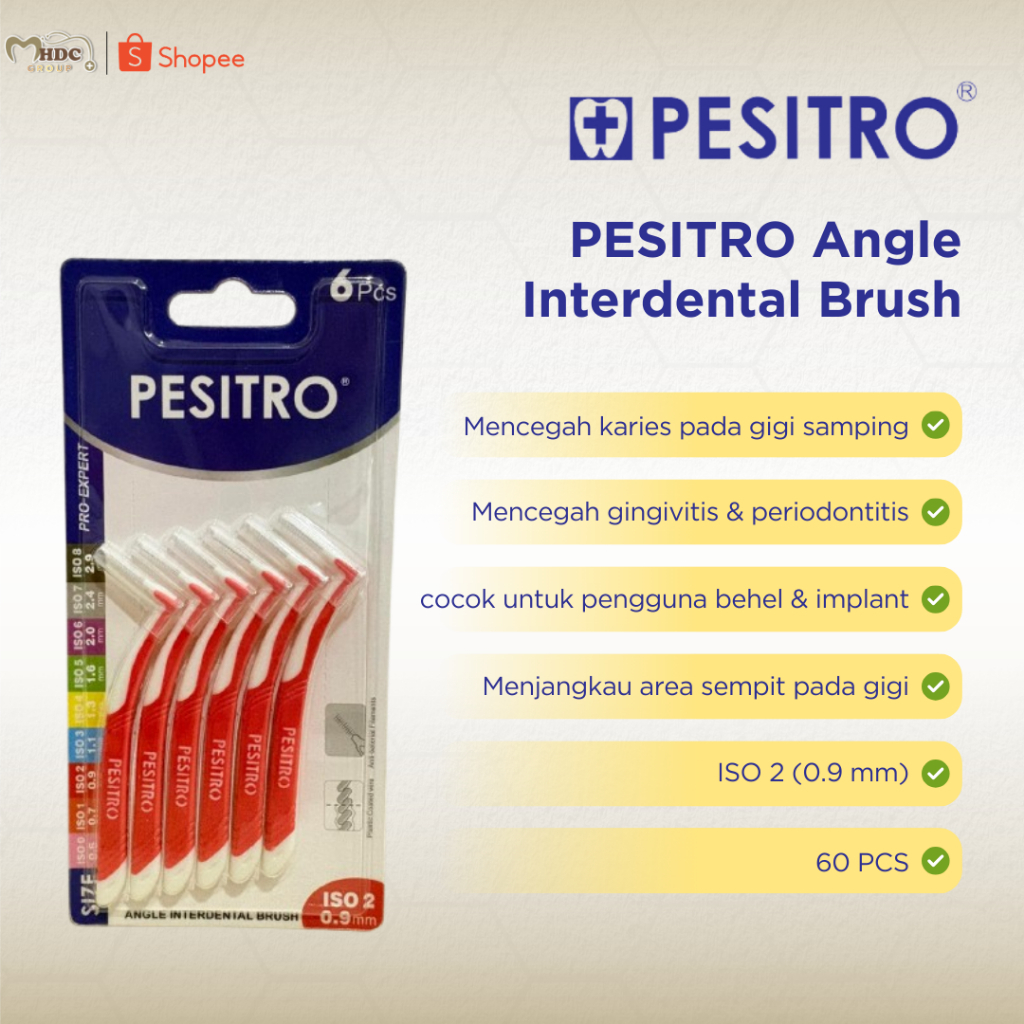Pesitro Angle Interdental Brush 0.9mm (6 pcs)