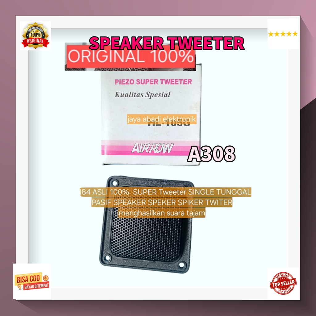 A308 PENAMBAH SUARA AUDIO SOUND ASLI 100% SUPER Tweeter SINGLE TUNGGAL PASIF SPEAKER SPEKER SPIKER T