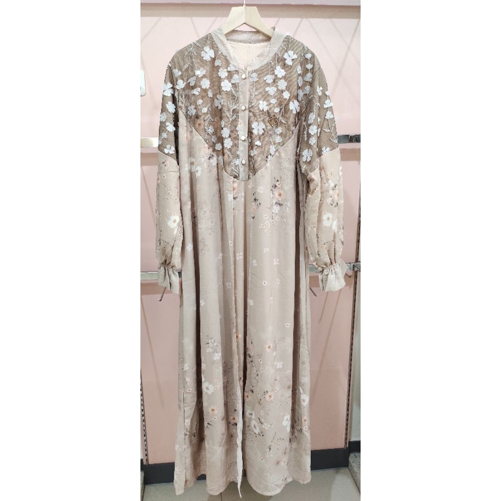 MAXI DRESS EXTU HERITAGE LAPIS TILE AKSEN  KELOPAK BUNGA