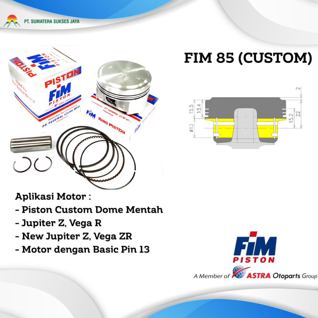 PISTON FIM 85 Custome Dome Mentah PAKET PISTON SET PISTON MOTOR