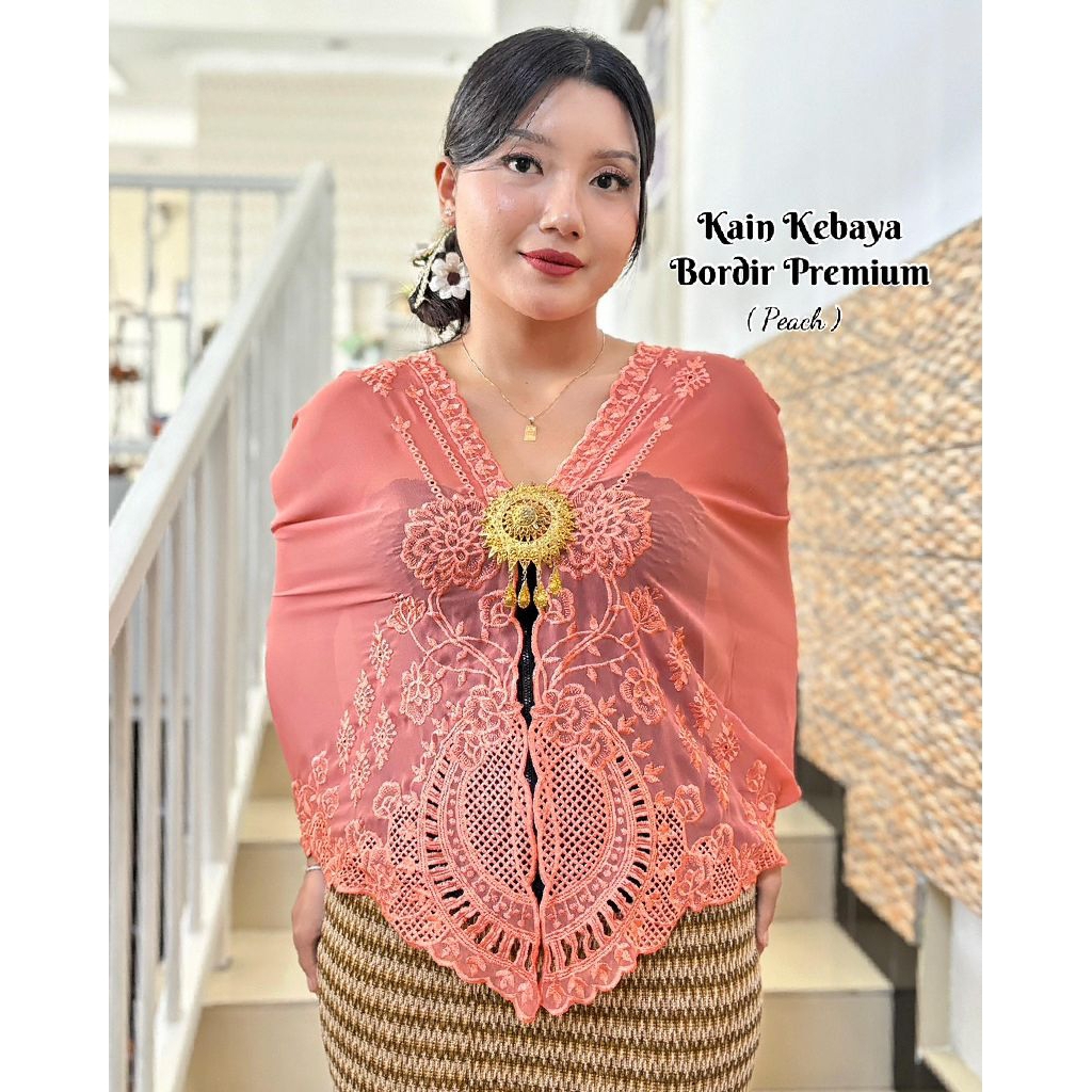 Kebaya sifon sutra motif bordir