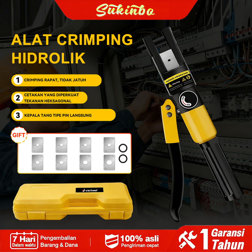 VICTOOL Tang skun kabel Tang lurus YQK-70 Tang crimping hidrolik 18T Manual hidrolik tang skun crimp