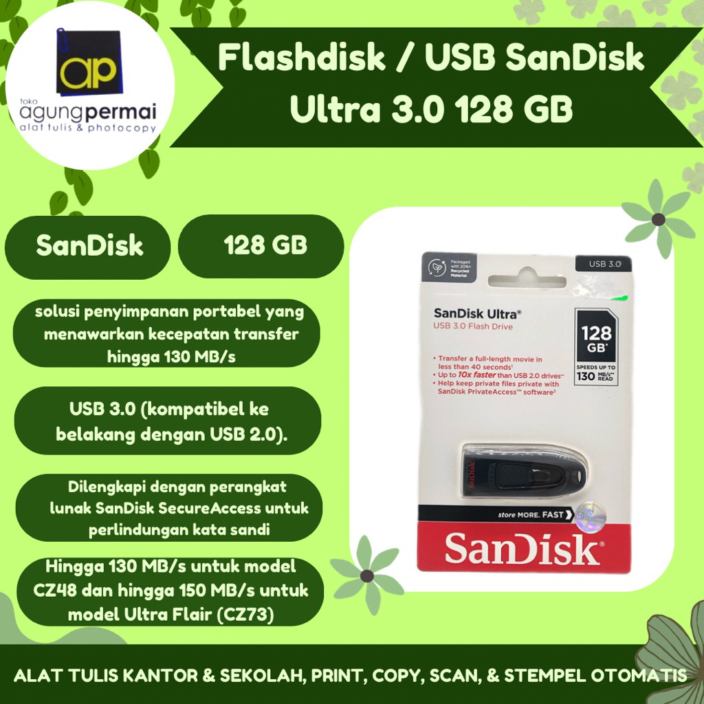 Flashdisk/USB Sandisk Ultra Flair 3.0 128GB