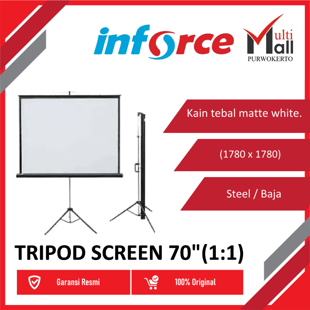 Inforce Tripod Screen Projector 70 1:1 / Layar Proyektor Inforce