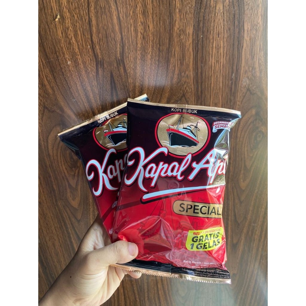 KOPI KAPAL API SPESIAL 150 GRAM + GELAS | KOPI KAPAL API MURNI 1 PCS