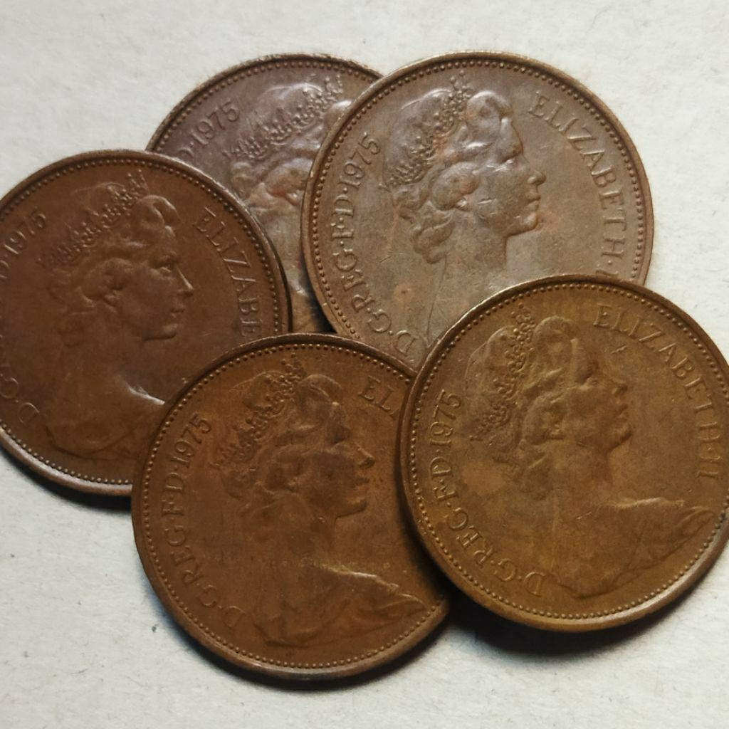Koin 2 new pence 1975 Elizabeth