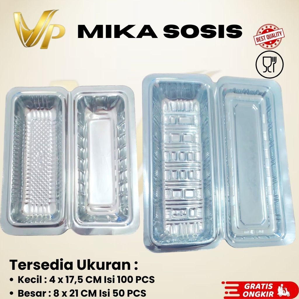 Mika Sosis Food Grade | Tray Mika Sosis / Snack / Kue | Kemasan Makanan Mika Kecil & Besar