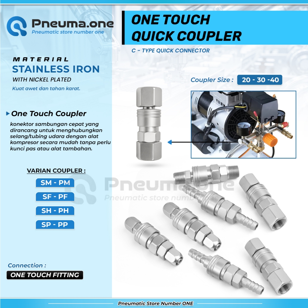 Quick coupler / One touch Quick coupler Connector Kompresor