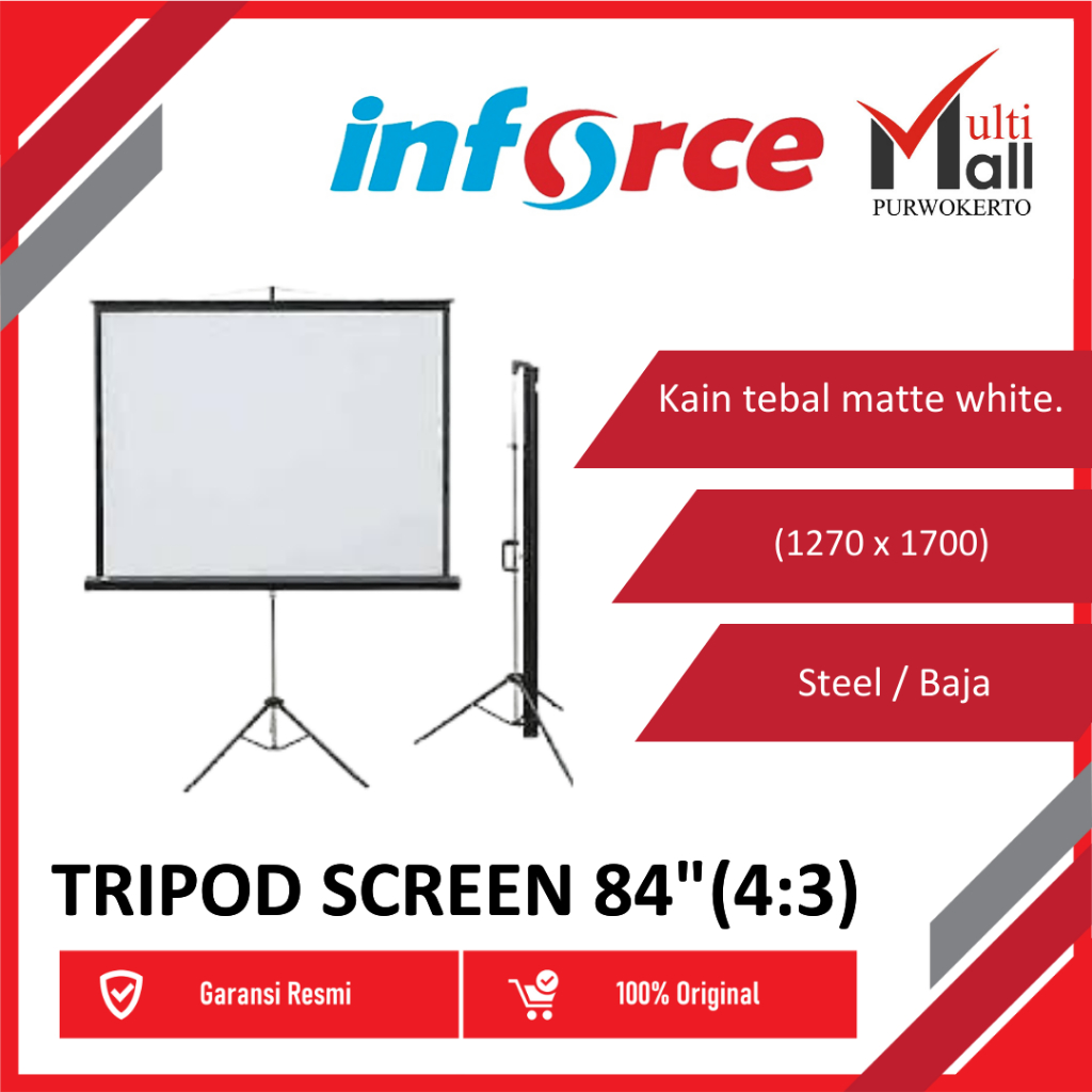 Inforce Tripod Screen Projector 84 4:3 / Layar Proyektor Inforce 84"