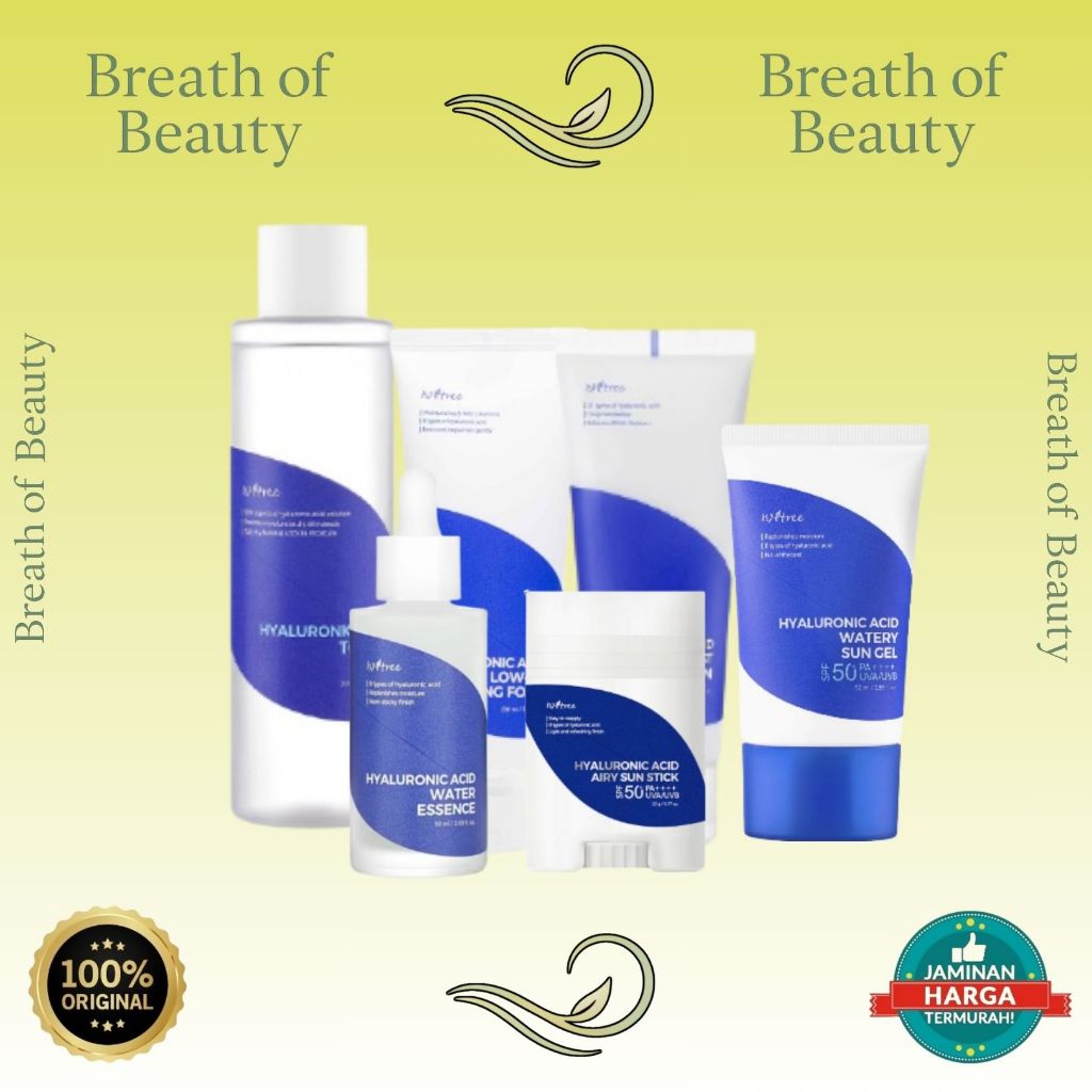 Isntree Hyaluronic Acid Toner Plus | Low-pH Cleansing Foam | Water Essence | Breat Of Beauty