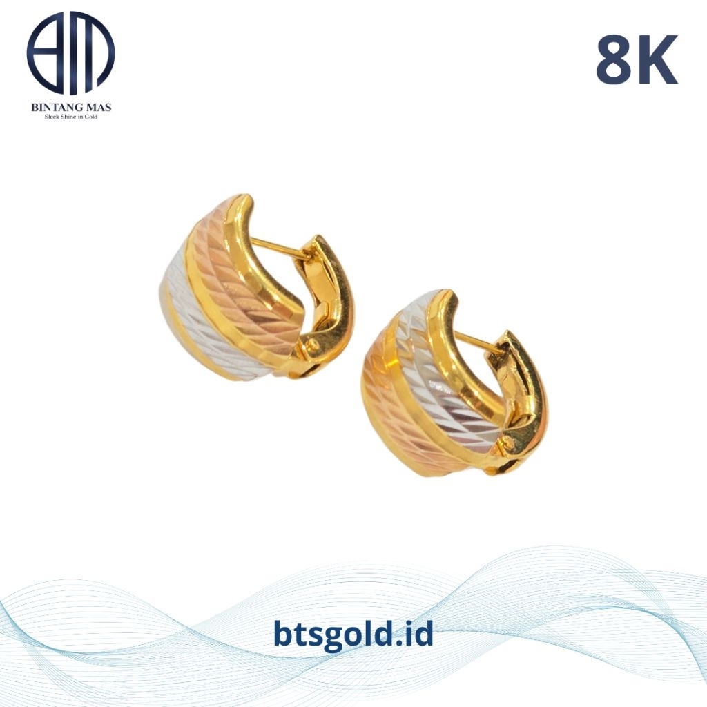 Anting Emas Jepit Dubai | 8K