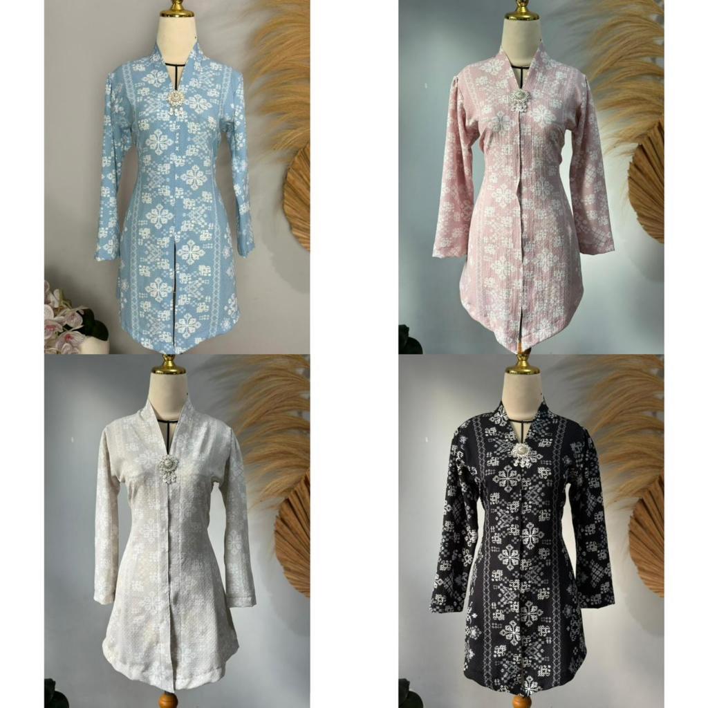 Tunik Motif Bunga Wanita Cringkle Airflow Iris Borneo Adem Nyaman Dipakai Tidak Panas Anti Lecek Tid