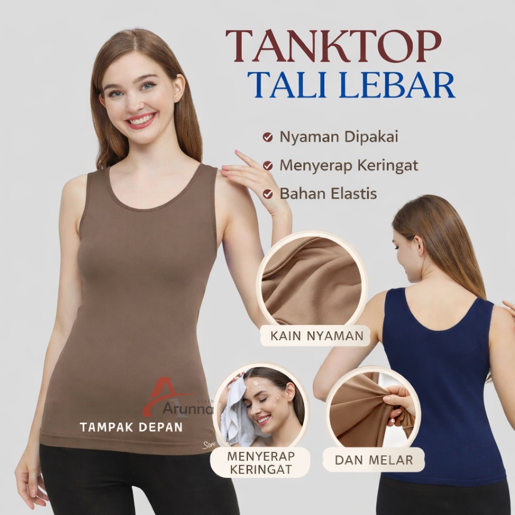 Tangtop wanita sexy Singlet Daleman Cewek Tengtop Tank Top Standard dan Jumbo