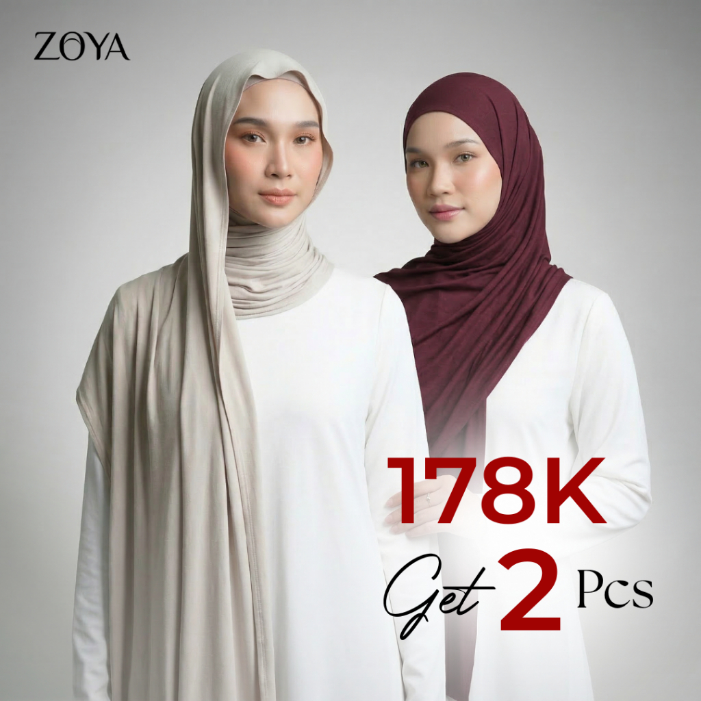 Zoya Pashmina Zohra - Hijab Pashmina Polos - Bahan Viscose Spandex