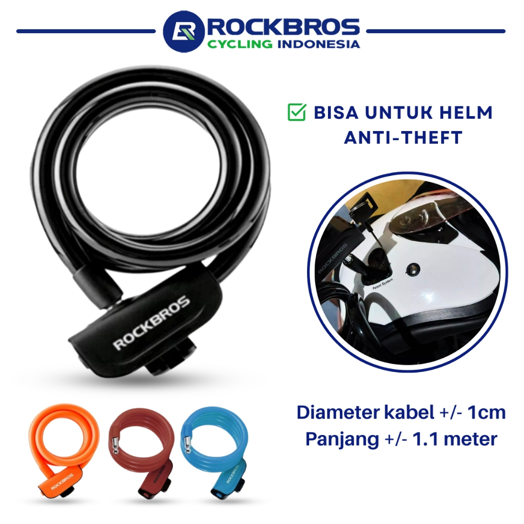 ROCKBROS Kunci Gembok Sepeda Ring RKS515 Bicycle Lock with Bracket Anti Maling MTB Alloy | RCI