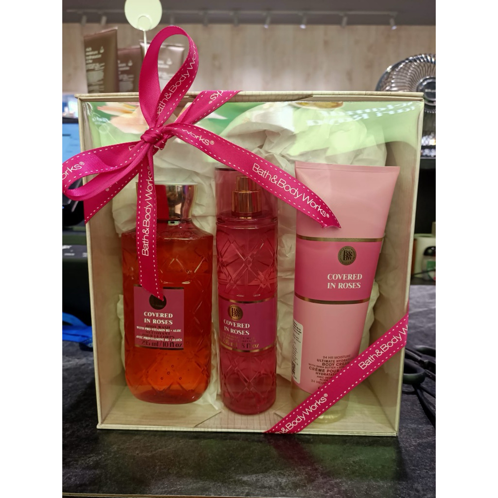 Paket Hadiah/Seserahan/Hampers Bath & Body Works Set 3 Covered in Roses