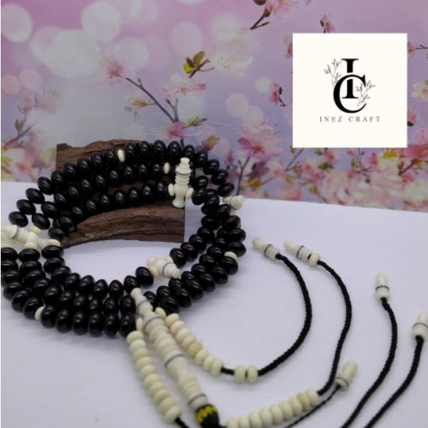 Tasbih tijani user black kombinasi tulang T38