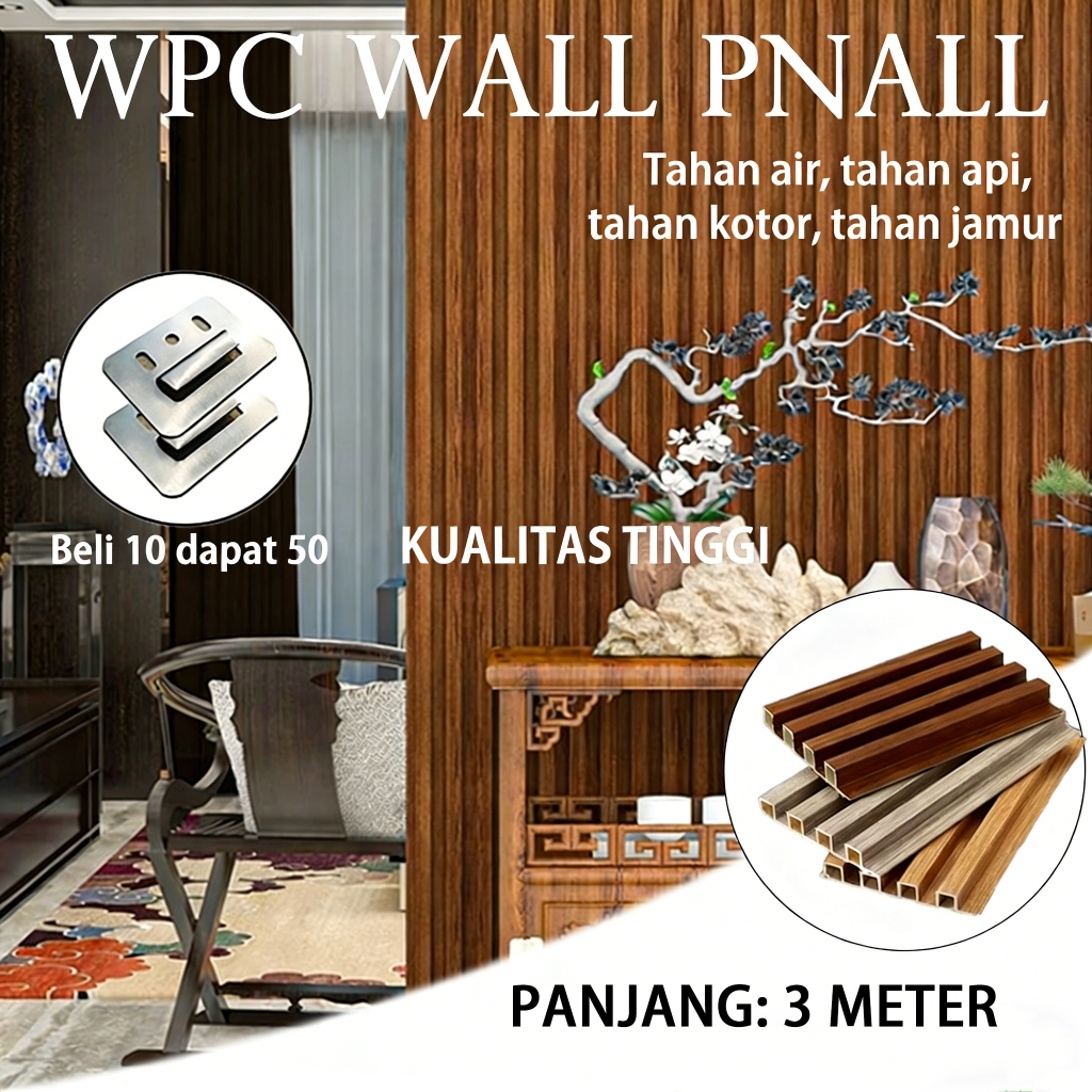 WPC Wall Panel 3M Premium WallPanel PVC Dinding Dekorasi WPC Panel Dinding Anti Rayap PVC