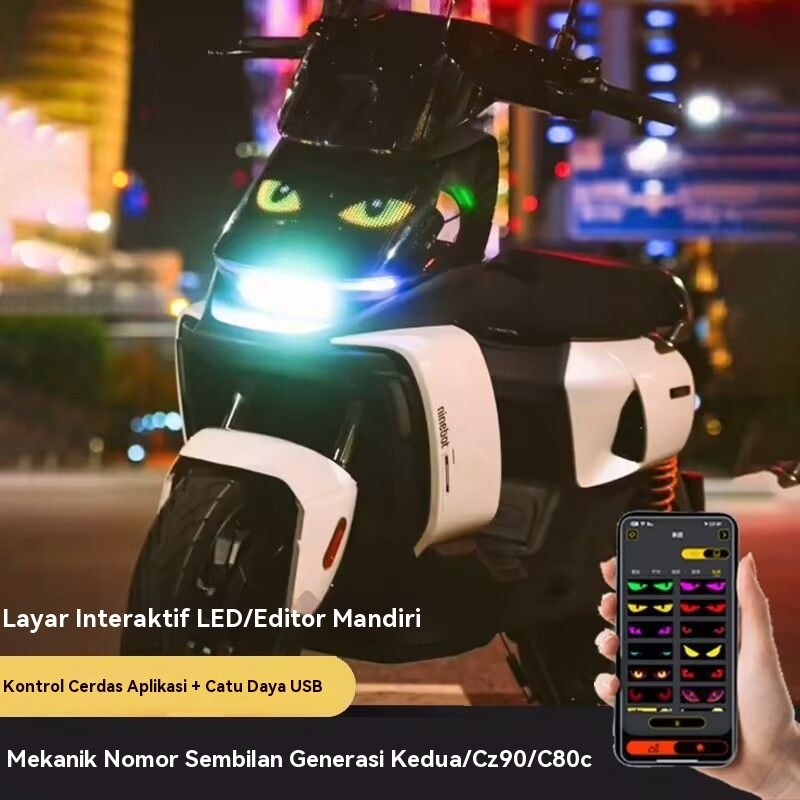 Lampu Mata Setan Motor LED Berkedip Lampu Senja Dekorasi Lampu Alis LED Universal Motor Beat Vario M
