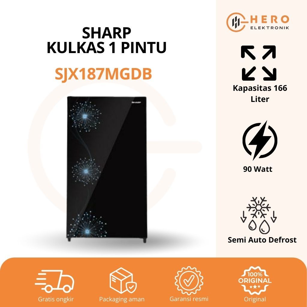 Kulkas 1 Pintu Sharp SJX187MGDB 166 Liter