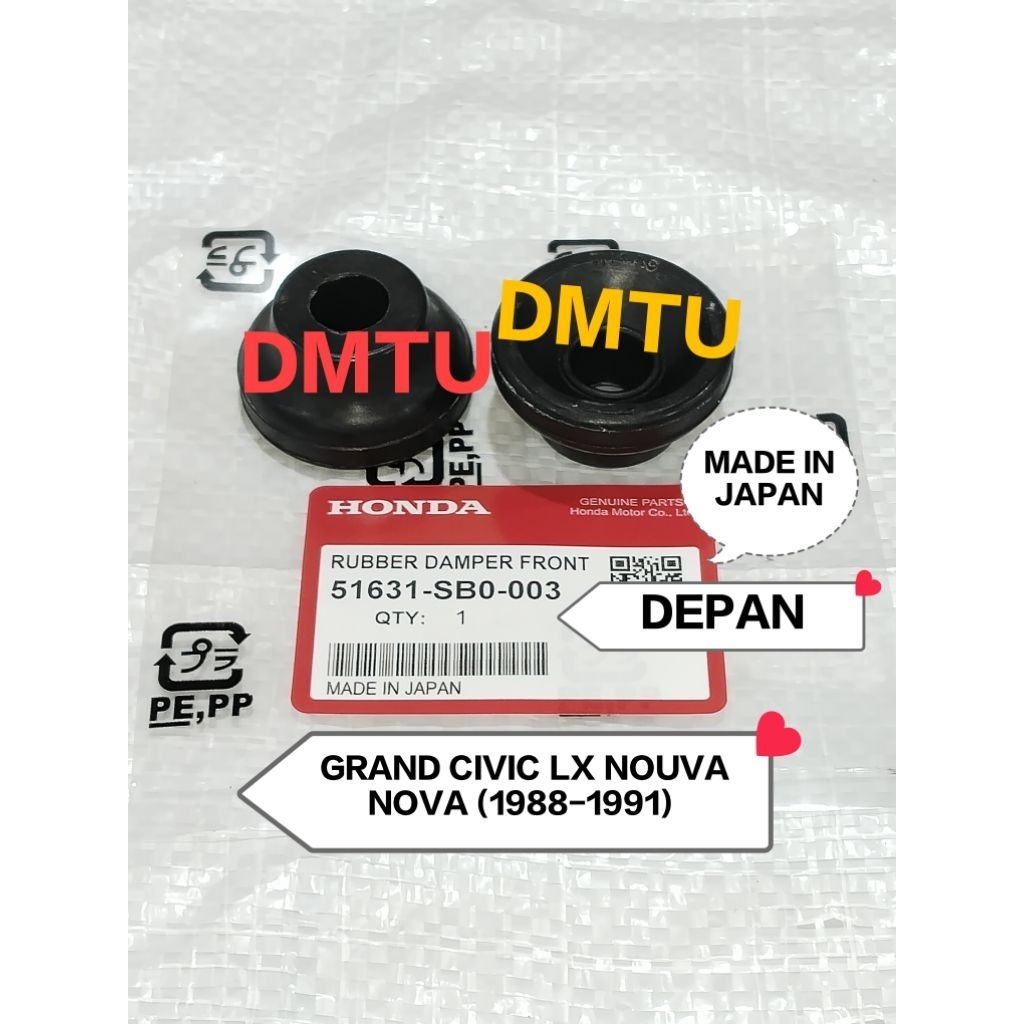 KARET BANTALAN SUPPORT SHOCK DEPAN GRAND CIVIC LX NOUVA NOVA (1988-1991) HARGA 1 PCS MADE IN JAPAN