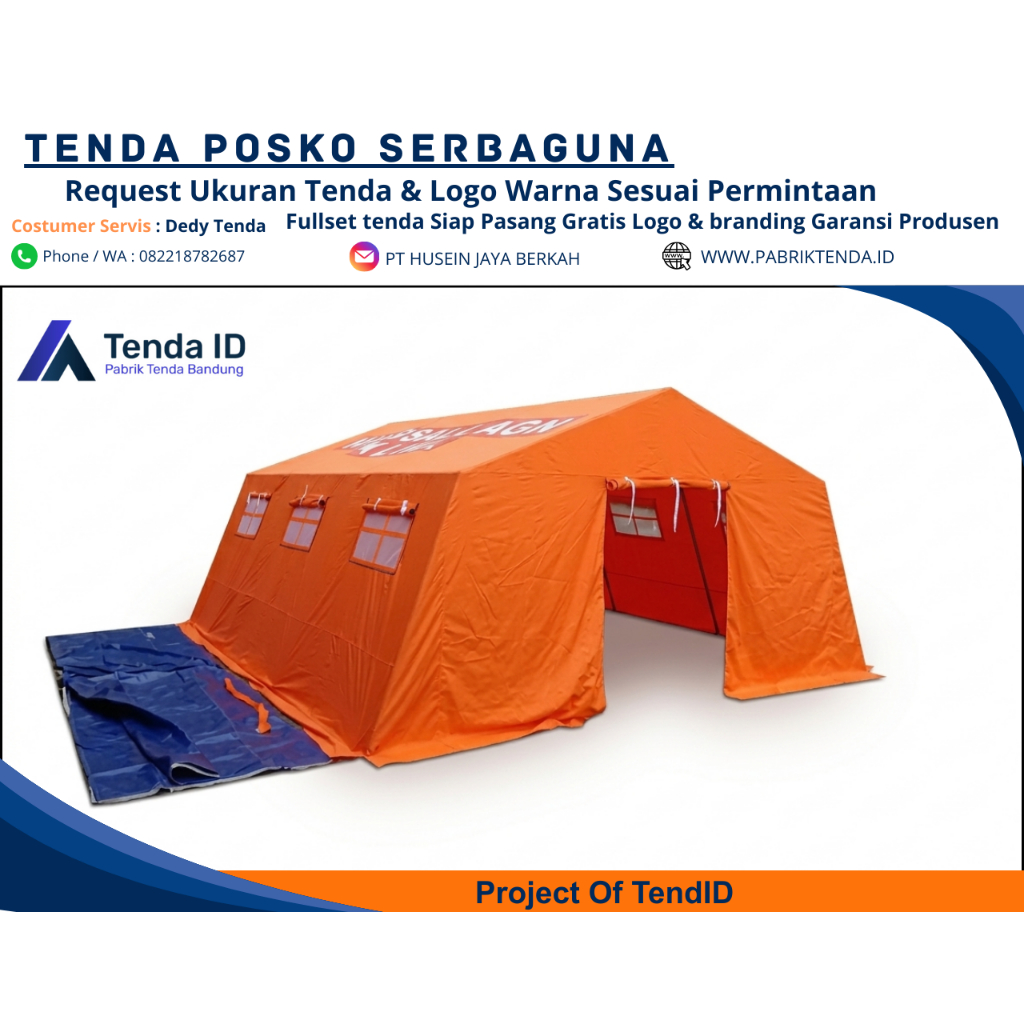 Tenda Posko Serbaguna 4x6 – Tenda Bantuan Darurat & Kesehatan PMI Kapasitas 15-Orang
