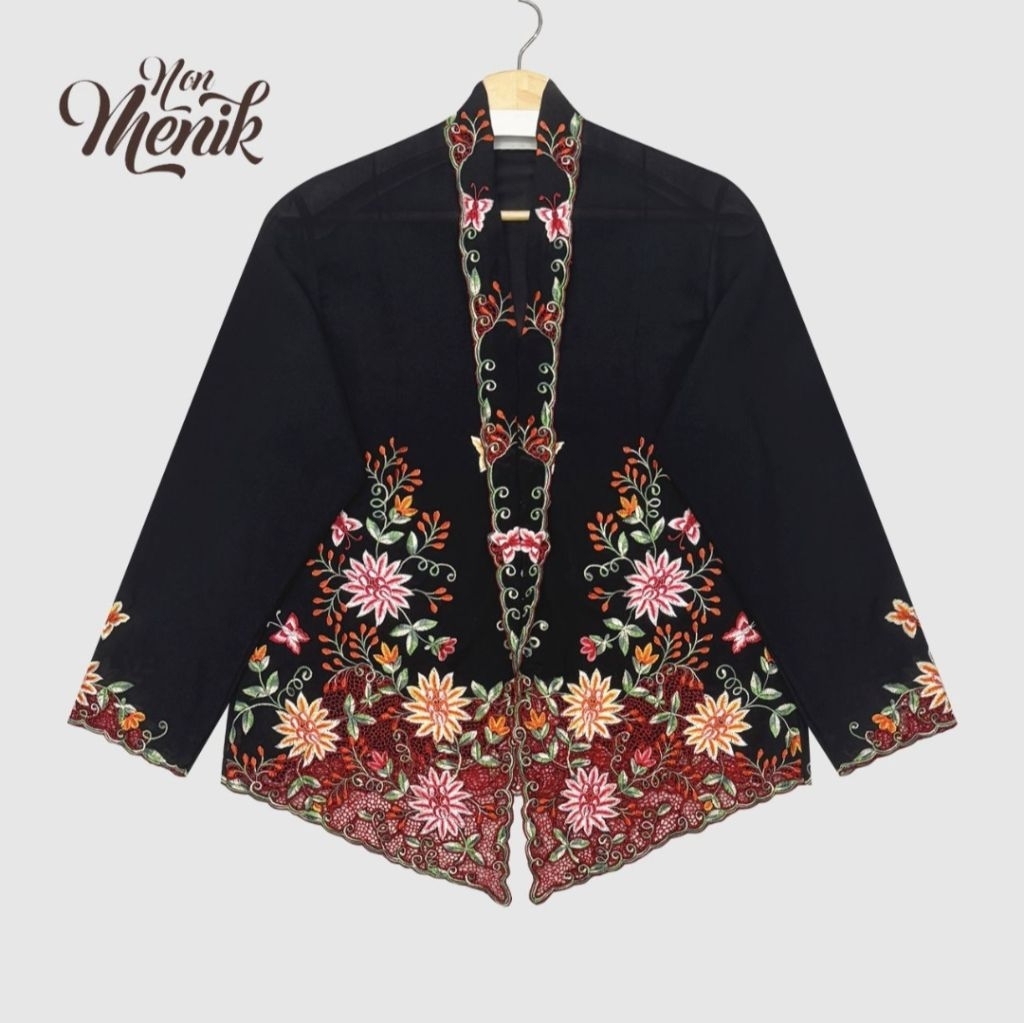 XL KEBAYA HITAM BUNGA PREMIUM