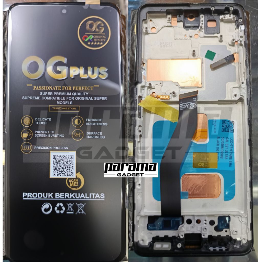 LCD SAMSUNG S21 ULTRA 5G G998 G998B TOUCHSCREEN INCELL FRAME ORIGINAL OG PLUS