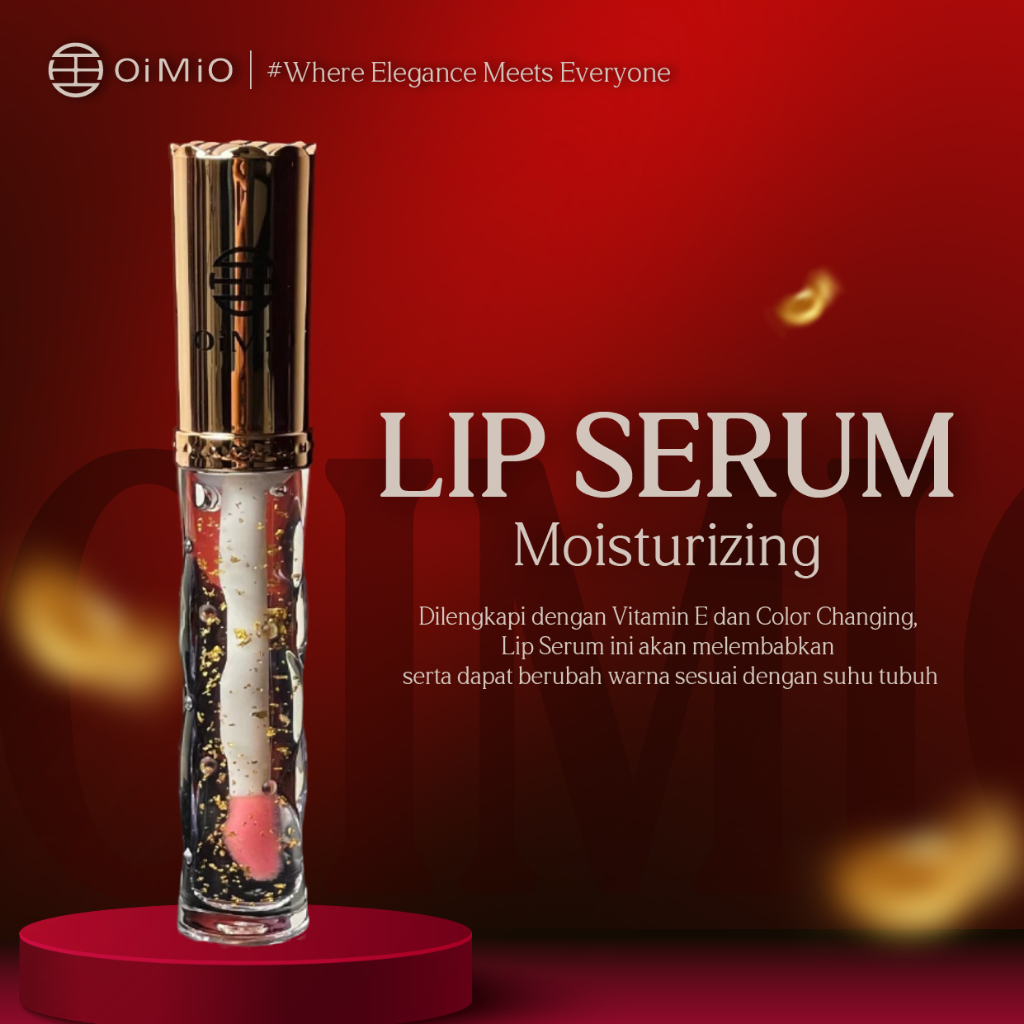 OiMiO Lip Serum Melembabkan, Mencerahkan dan Menutrisi Bibir Kering, Gelap bahkan Hitam dengan Vitam